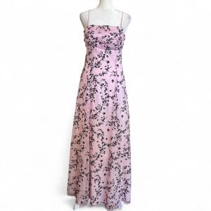 Vtg Y2K Morgan Co 5/6 Empire Waist Tie Back Formal Gown Dress Floral Whimsygoth‎
